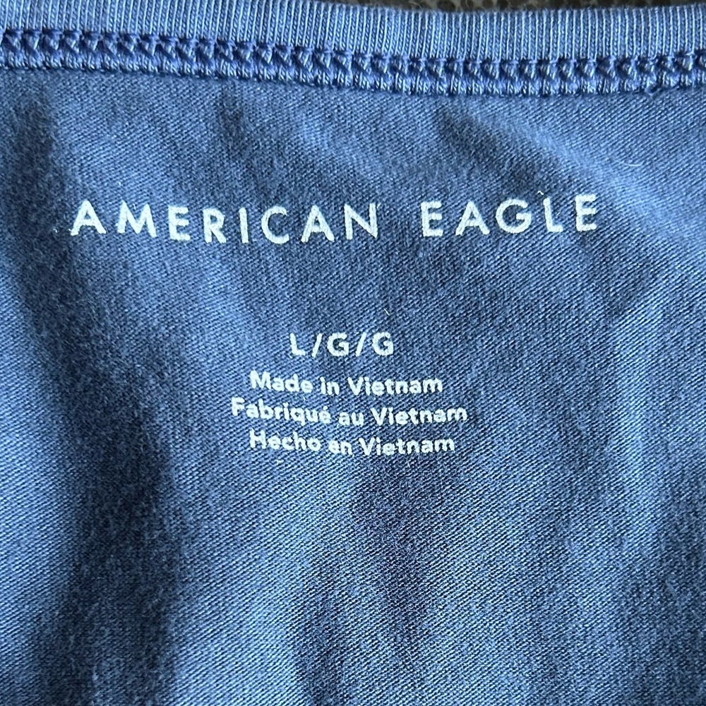 American Eagle | Blue Tie Sleeve Relaxed Top - Picture 2 of 6
